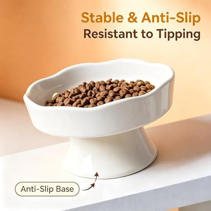 Vexilion pet Elevated Raised Slow Feeder cat Food Ceramic Bowl for Small Dogs for Dry and Wet Food - Image 5