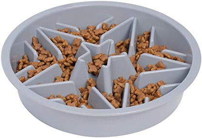 Leash BOSS Raised PET FEEDERS Slow Feed Dog Bowl, 4-Cup, Gray by LeashBoss