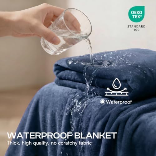 Luciphia Waterproof Pet Blanket, Washable Reversible Sherpa Fleece Throw - Image 2