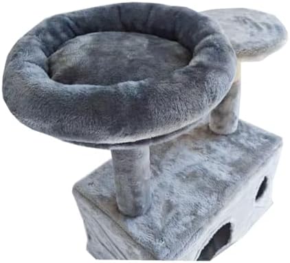 SHENGOCASE Cat Tree Tower Accessories Replacement Parts Round Top Cushion Bed Cover for Cat Perch with Elastic Band (15.7", Grey) - Image 6