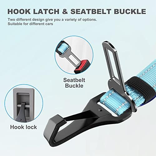 IOKHEIRA Dog Seatbelt, Adjustable, Reflective, Bungee Buffer, Large/Medium/Small, 900lbs, for Dogs - Image 2