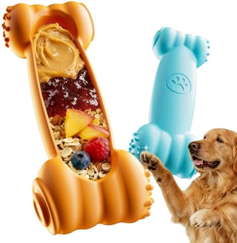2-Pack Freeze Toys for Dogs Slow Feeder Lick Bone Indestructible Chew Toy by FOXMM