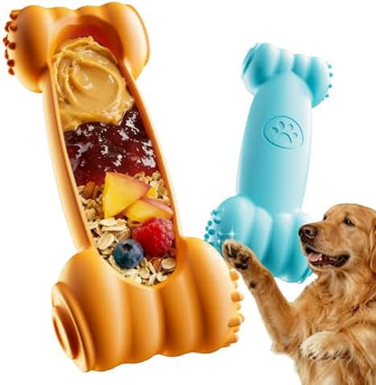 2-Pack Freeze Toys for Dogs Slow Feeder Lick Bone Indestructible Chew Toy by FOXMM