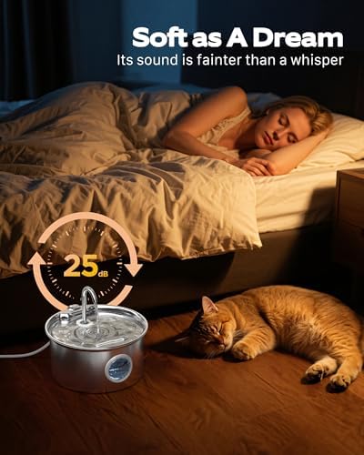 Pet Water Fountain Stainless Steel: 8 Filters + 8 Sponges Cat Fountains - Image 6