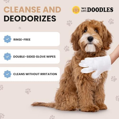 Pet Glove Wipes for Dogs, Double-Sided Dog Cleaning Wipes, 6 Pieces - Image 2