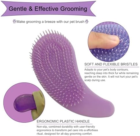 Gentle Grooming Puppy Brush with Gift Box (Glitter Rose Red) - Image 3