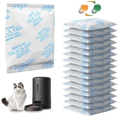 16 Packs Pet Food Desiccant Bag Compatible with PETLIBRO/PETKIT Automatic Cat Feeder, Desiccant Packs Replacement with Color Indicating for Automatic Pet Feeder(Individually Packaged) by HarichCurLife
