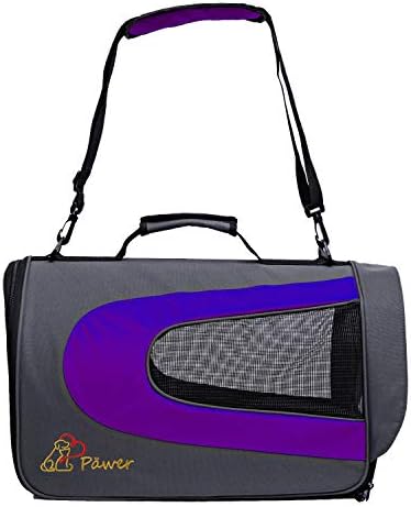 Pawer 18” x 11”x 11” Soft-Sided Foldable Airline Approved Pet Carrier for Cat, Puppy and Small Dog, Washable 600D Oxford Fabric, with Handle and Strap for Carry, Multiple Colors Available by P%C3%84WER
