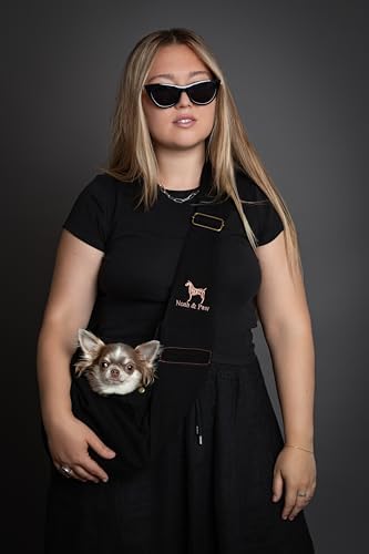 Noah & Paw Dog Sling Carrier for Small Dogs 3-10lb, Dog Sling for Small Dogs and Cats, Dog Carrier with Adjustable Padded Strap, Premium Denim, Lined with Fur, Double Safety Feature, Machine Washable - Image 3