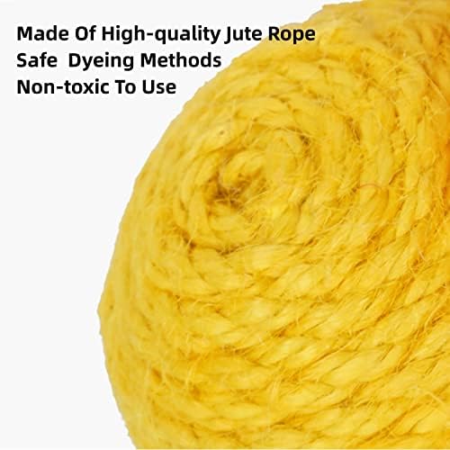 Cat Toy Sisal Ball Hanging Cat Toy Handmade Cat Rope Ball Chew Eco-Friendly Toy Pets Interactive Toy Cat Toys for Indoor Cats (Original Color, 1pcs) - Image 4