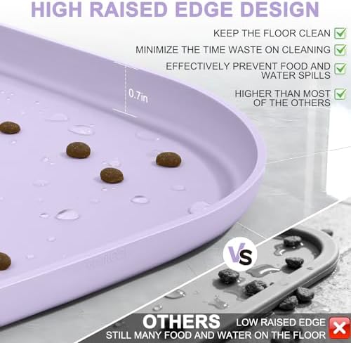 SMILOOL Waterproof Silicone Pet Food Mat with Raised Edge for Dog & Cat - Image 4