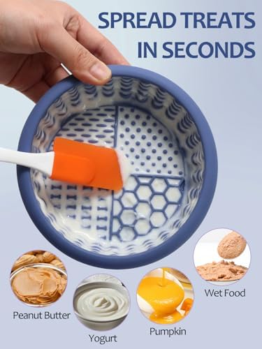 Dog Lick Bowl with Brush and Scraper, Anxiety Relief Lick Mat for Dogs, Non-Slip Freeze Licking Bowl Enrichment Puzzle Feeder for Distraction, BPA Free Silicone, Dishwasher Safe - Image 4