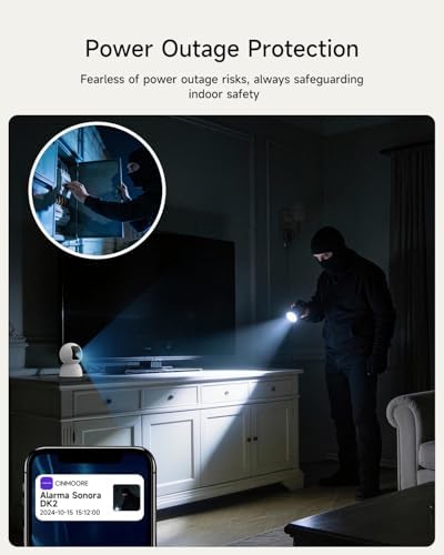 3K Pet Camera Indoor with Phone APP, 5MP Cameras for Home Security with 1400mAh Emergency Rechargeable Battery, 2.4G 5G Dual Band WiFi Indoor Camera, AI Detection Motion Tracking, 2-Way Talk - Image 2