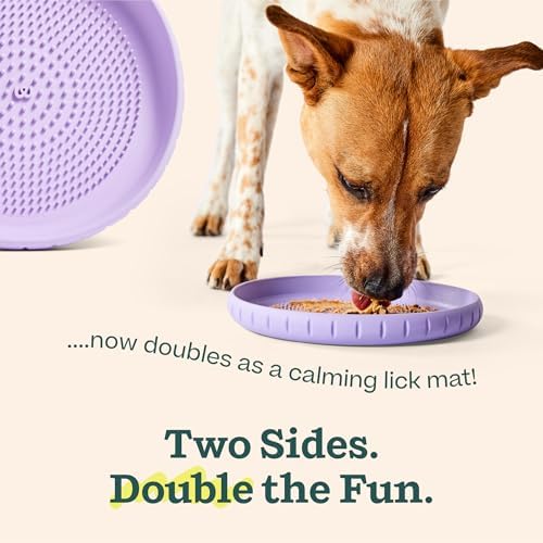 WOOF Fly n' Feed Flying Disc & Lick Mat Dog Toy - Lavender - Image 4