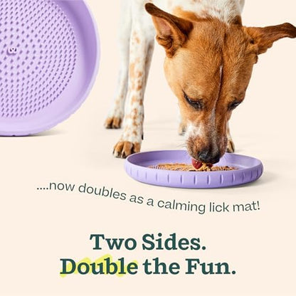 WOOF Fly n' Feed Flying Disc & Lick Mat Dog Toy - Lavender - Image 4