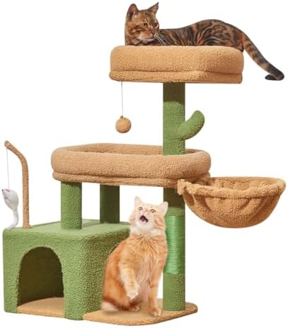 Taoqimiao 32.2in Cat Tree with Toy, Small Cat Tower for Indoor Cats, MS043T - Image 4