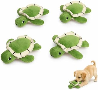 Hollypet Squeaky Hide and Seek Dog Toys for Small and Medium, 4 Turtles by Hollypet