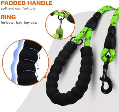 Taglory Rope Dog Leash for Medium Large Dogs, 5 FT Padded Handle, Green - Image 4