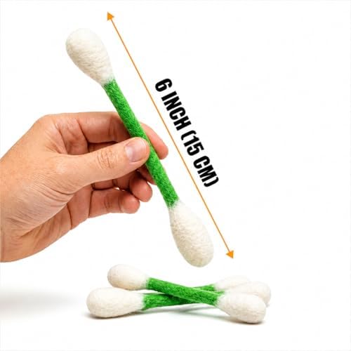 Glaciart One Swabs Cat Toys with Catnip - 6 Pk | Durable for Chew, Cute Cat Toys Interactive Kitty for Boredom, Exercise, & Play | Filled w/Organic Catnip for Anxiety & as Digestive Aid | Gift Idea - Image 2