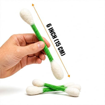 Glaciart One Swabs Cat Toys with Catnip - 6 Pk | Durable for Chew, Cute Cat Toys Interactive Kitty for Boredom, Exercise, & Play | Filled w/Organic Catnip for Anxiety & as Digestive Aid | Gift Idea - Image 2