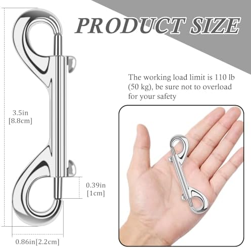 ERKOON 15 Pack Heavy Duty Snap Hooks Double Sided Clips for Hanging Horse Tack Sling Feed Buckets Dog Leash Collar Key Chain Zinc Alloy Metal Snaps Clip(3-1/2 Inch) - Image 2