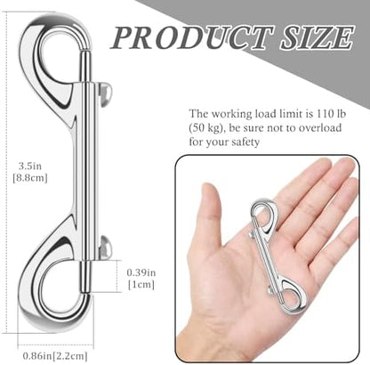 ERKOON 15 Pack Heavy Duty Snap Hooks Double Sided Clips for Hanging Horse Tack Sling Feed Buckets Dog Leash Collar Key Chain Zinc Alloy Metal Snaps Clip(3-1/2 Inch) - Image 2