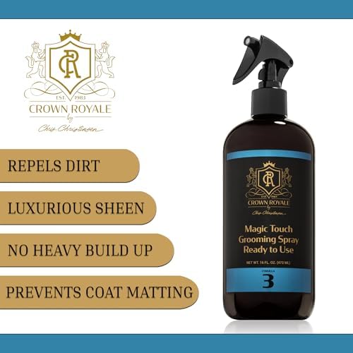 Crown Royale Magic Touch Formula 3 Pet Grooming Spray Ready-to-Use, No Heavy Build-Up, Finishing Spray, Prevents Coat Matting, Formulated with Conditioners, Made in USA, 16 oz - Image 2