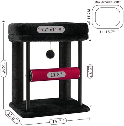 Hey-brother Cat Tree, Sturdy Tower with Sisal-Wrapped Columns, MPJ010SBR - Image 3
