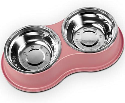Epetslove Stainless Steel Dog Bowls Double Non-Slip Dog Water and Food Bowl by EpetsLove