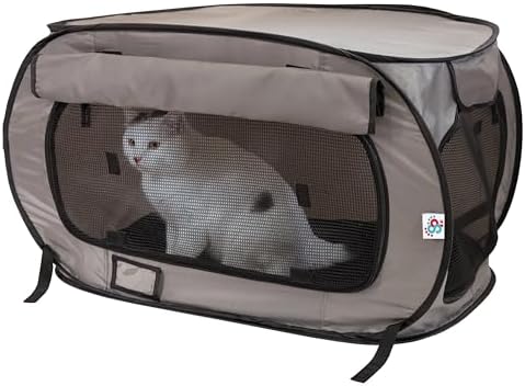 SportPet Designs Large Pop Open Kennel, Portable Cat Cage Kennel, Waterproof Pet bed, Carrier Collection by SportPetDesigns