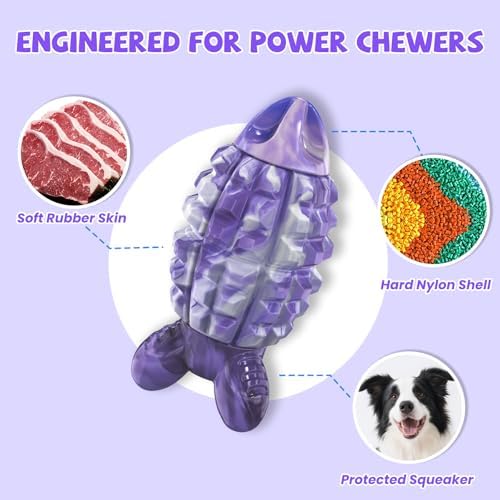 YINEYA Dog Toys for Aggressive Chewers, Tough Dog Chew Toys, Purple - Image 2