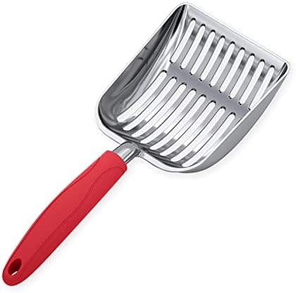 WePet Cat Litter Scoop, Aluminum Alloy Sifter, Kitty Metal Scooper, Deep Shovel, Long Handle, Poop Sifting, Kitten Pooper Lifter, Durable, Heavy Duty, for Litter Box by WePet