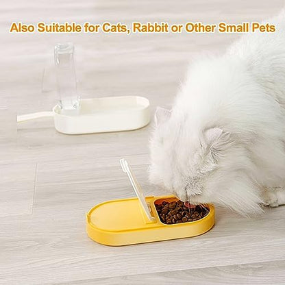 2-in-1 Dog Bowl & Water Bottle, Large Food Container for Dog Treats, Steak, Sticks, Bars - Portable Pet Dispenser for Hiking, Travel (Yellow) - Image 4