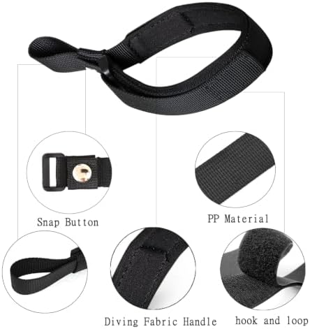 Hands Free Adjustable Wrist Strap, Dog Leash Wrist Safety Strap, 2 Pack Soft Comfortable Diving Fabric (Black & Grey) - Image 2