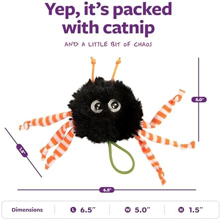 SmartyKat Halloween Soarin' Spider Launcher Catnip Cat Toy - Black/Orange, One Size - Image 3