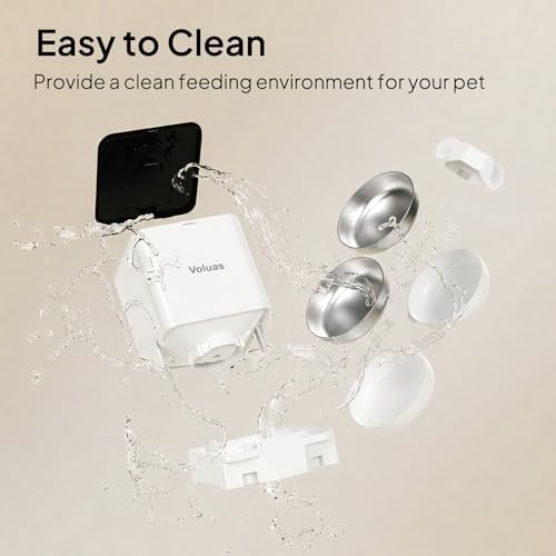 VOLUAS Automatic Cat Feeder for Two Cats with Dual Stainless Bowls, 6L - Image 6