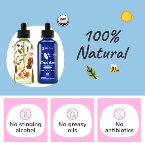 kin+kind USDA Organic Clean Ears, Dog Ear Cleaner, Leave in, No Rinse, 12oz - Image 4