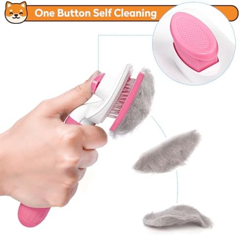 Dog & Cat Brush, Self Cleaning Slicker Brush for Pets Shedding - Image 3