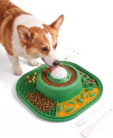 Dog Lick Bowl and Lick Mat with Rolling Ball & Slow Feeder, Spatula, Brush by Unknown