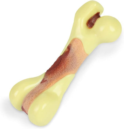 Tikaton Dog Chew Toys for Aggressive Chewers, Peanut Butter Flavor Durable Dog Teething Chew Toys Bones for Large/Medium/Small Puppies
