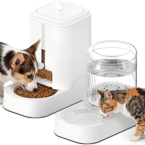 JUNSPOW Automatic Cat Feeder & Water Dispenser Set (Bowl not Included) by JUNSPOW