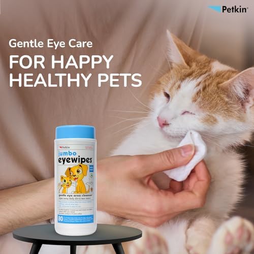 Petkin Jumbo Pet Eye Wipes, 80 Extra Moist Wipes - Gentle Eye Cleansing Wipes Remove Dirt, Discharge, & Tear Stains - Safe, Convenient, & Easy to Use Pet Wipes for Dogs, Cats, Puppies & Kittens - Image 2