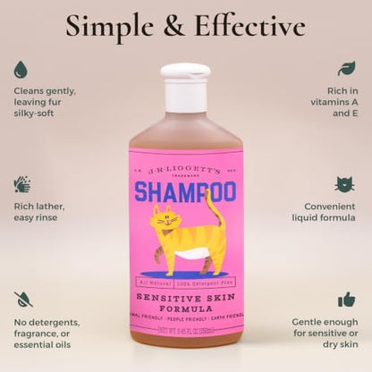 J.R.LIGGETT'S Liquid Cat Shampoo for Cats with Sensitive Skin 8.45 oz - Image 3