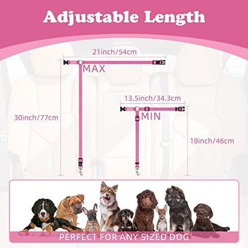 BWOGUE 2 Pack Dog Seat Belt for Car, Headrest Restraint Nylon Safety Straps - Image 4