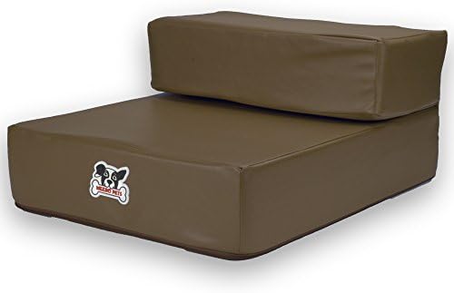 Weebo Pets Smooth Steps Folding Leather Pet Stairs (Brown) by Weebo+Pets