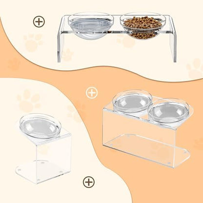 2 Pack Glass Bowls for LFTYTUO Pet Feeders Stand, Replacement Cat Dog Glass Bowl, Easy to Clean Food Water Bowls, 30 oz / 1000 ml - Image 4
