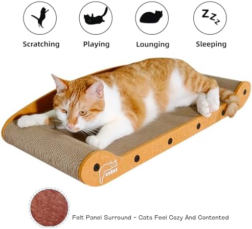 Cat Scratcher Bed 27 Inch Cat Couch Scratcher &16 Inch Cat Scratch Box with Refillable Scratch Pad Cat Scratchers for Indoor Cats Durable Extra Large Cats Lounger Furniture Protector - Image 3