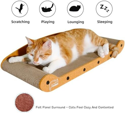 Cat Scratcher Bed 27 Inch Cat Couch Scratcher &16 Inch Cat Scratch Box with Refillable Scratch Pad Cat Scratchers for Indoor Cats Durable Extra Large Cats Lounger Furniture Protector - Image 3