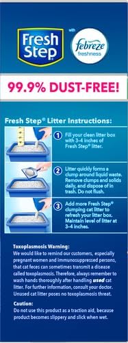 Fresh Step Clumping Cat Litter, Odor Shield, Long Lasting Odor Control Kitty Litter with Activated Charcoal, Low Dust Formula, 14 lb (Pack of 2)