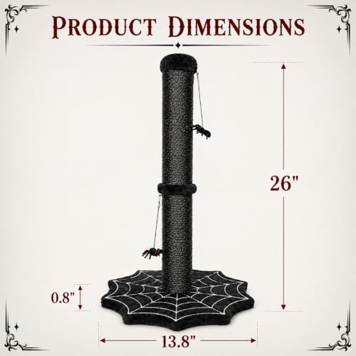 Gothic Cat Scratching Post with Spider Toys for Indoor Cats - Image 7